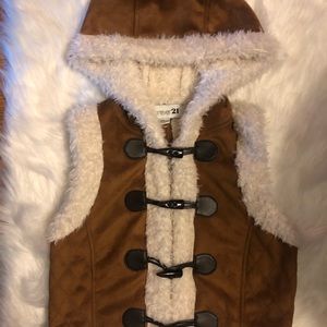 Fur vest hoodie
